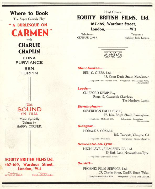 Press Books: Charlie Chaplin's Burlesque On Carmen